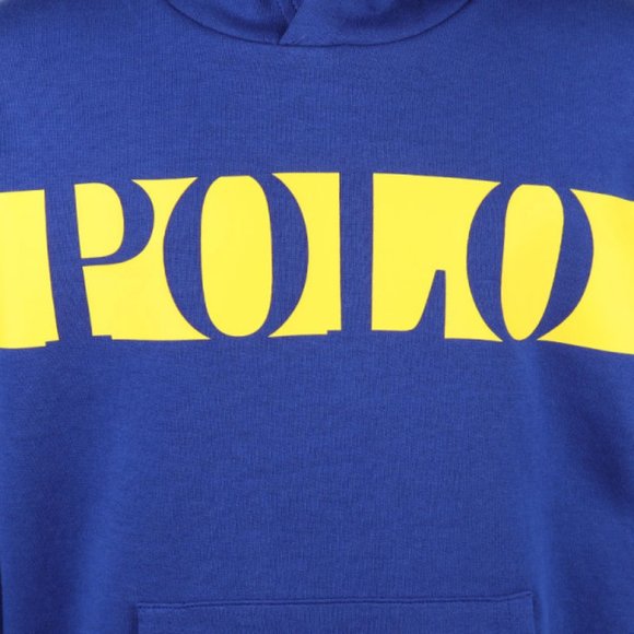 Polo Ralph Lauren Boy's Size 8 Boys Blue & Yellow Polo Pony Hoodie Size S/P (8) - Picture 3 of 3